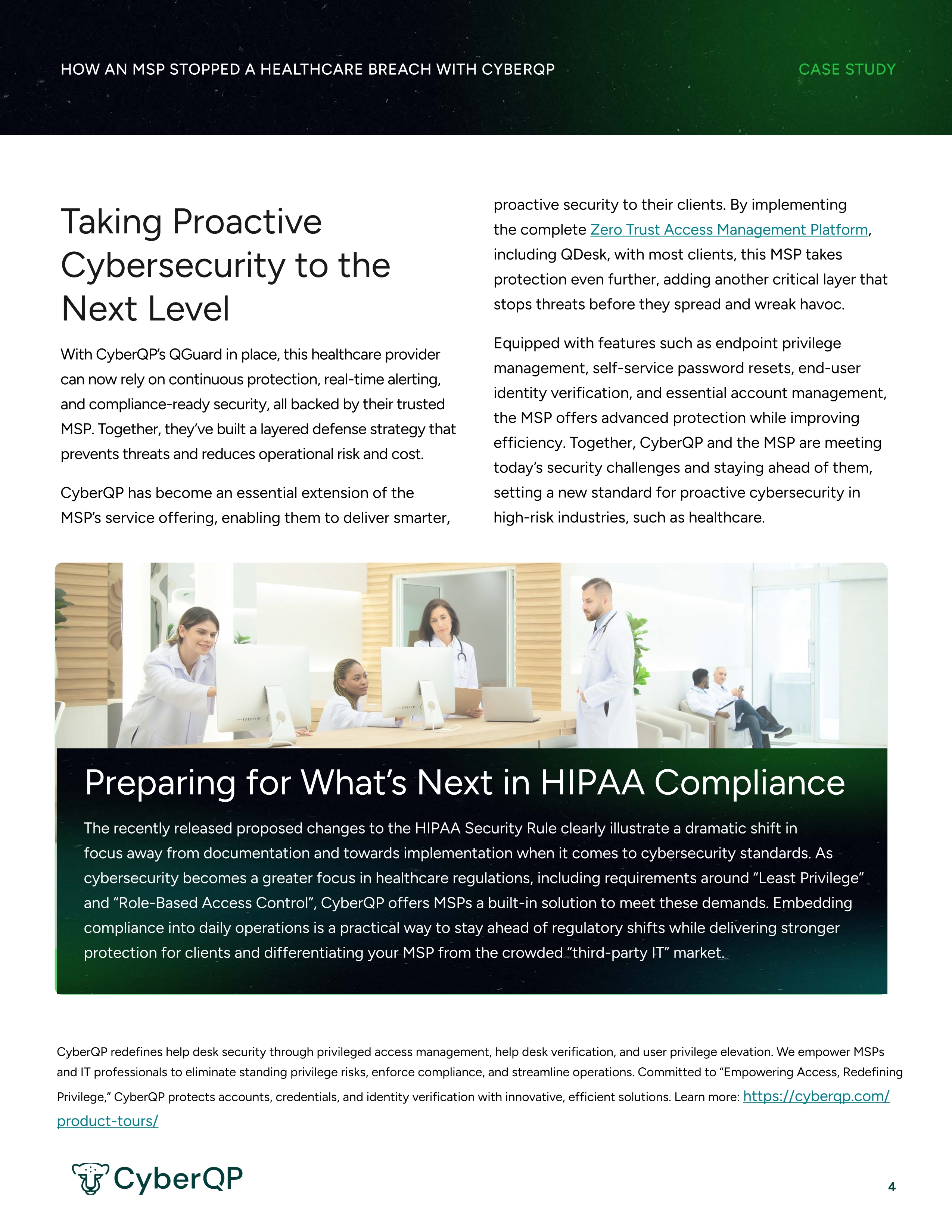 Page 4 of 4, How An MSP Stopped a Healthcare Breach | CyberQP Case Study